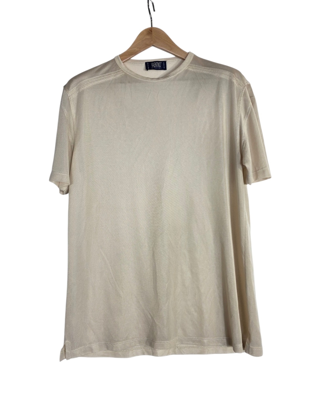 Valentino Vintage Men’s Cream Short Sleeve Crewneck Tee